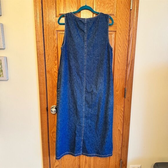 Faded Glory Women's XL 16-18 Blue Denim Maxi Dress Sleeveless Vintage - Picture 2 of 5